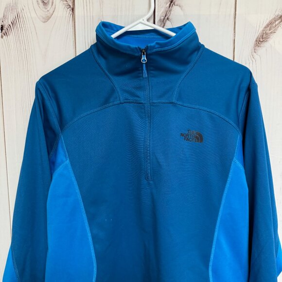 The North Face 1/4-Zip Pullover Men’s Medium Blue Two-Tone EUC - Picture 2 of 10